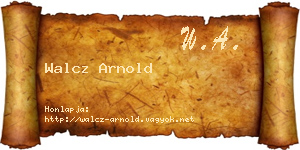 Walcz Arnold névjegykártya